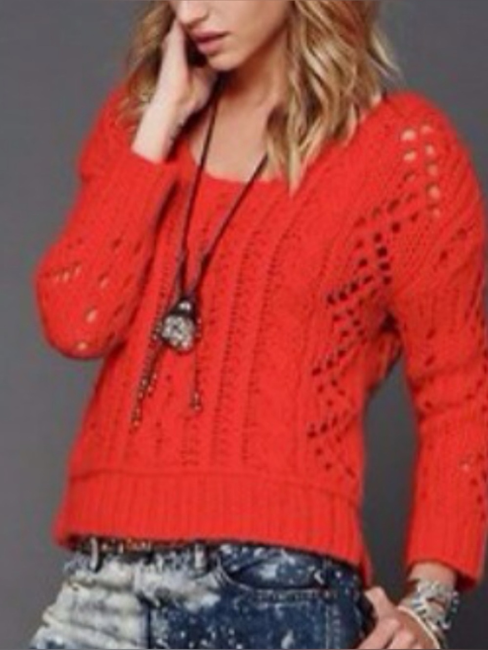 Free People Open Knit Sweater